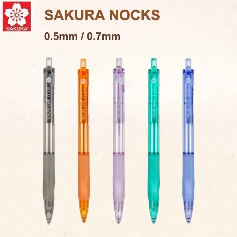 SAKURA NOCKS Mechanical Pencil 0.5/0.7mm Transparent Activity Pencil HB Not Easy To Break Core for Student Drawing XNS105C