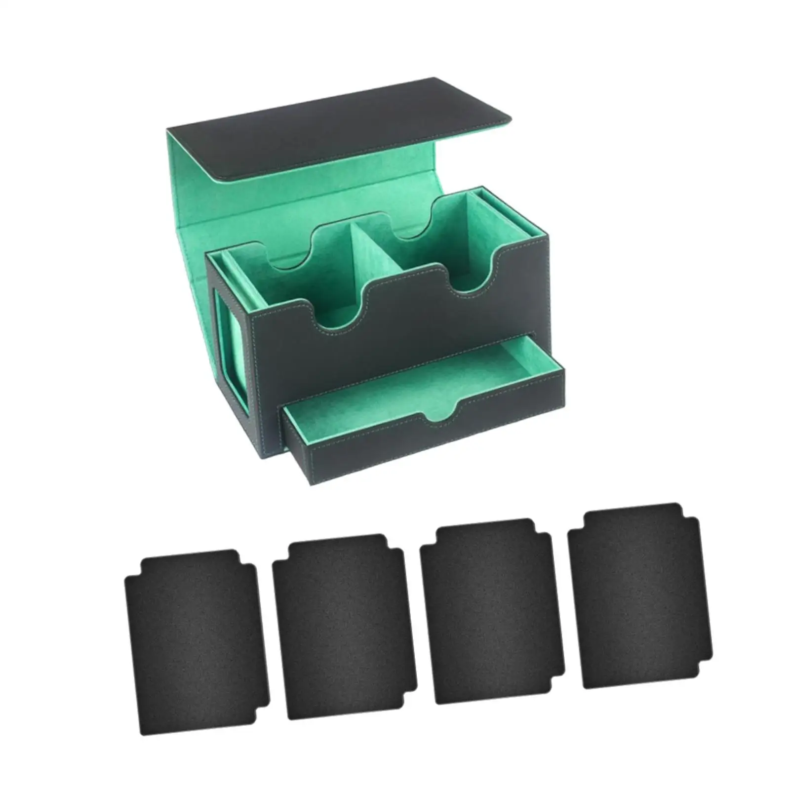 Card Deck Box Collectible Cards Container with 4 Dividers Card Case Premium for 400+ Sleeved Cards Card Storage Case for TCG