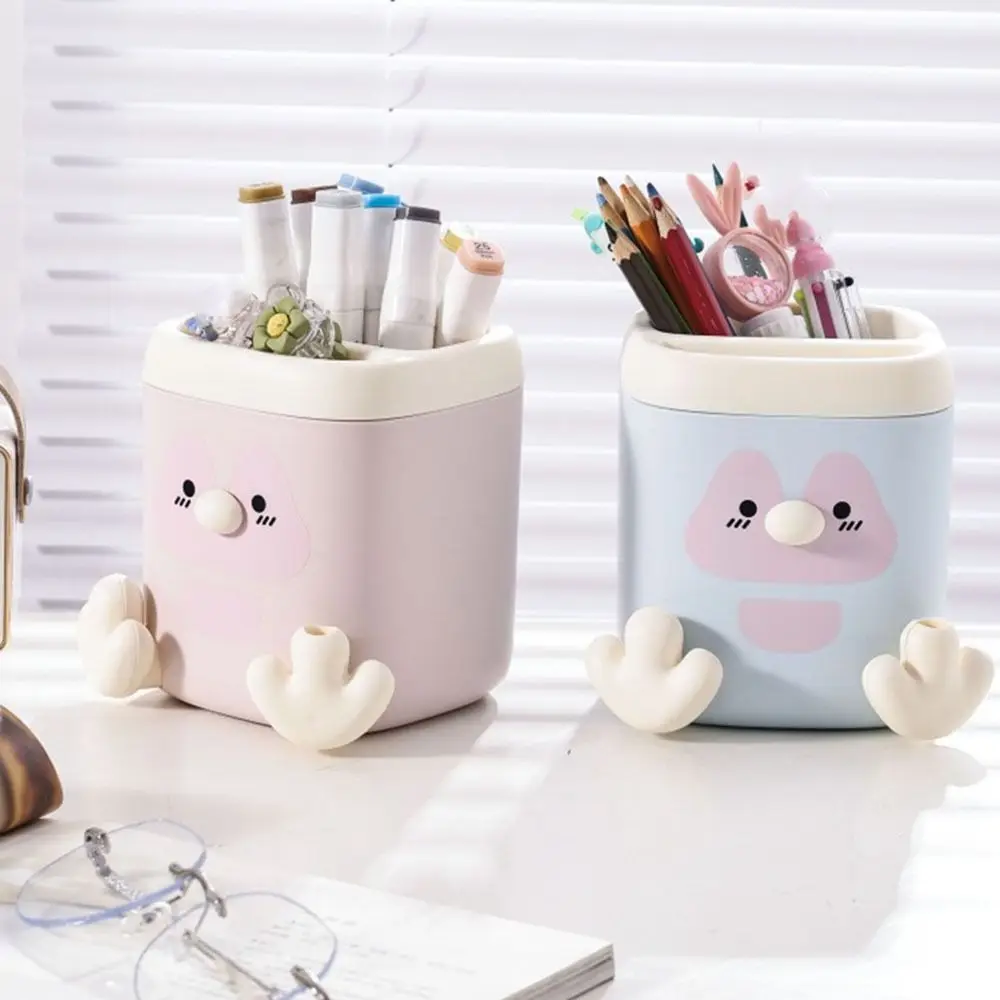 Portable High Appearance Pen Container with Sharpener Exquisite Funny Pencil Case Thick Penguin Shape Pen Holder Desktop