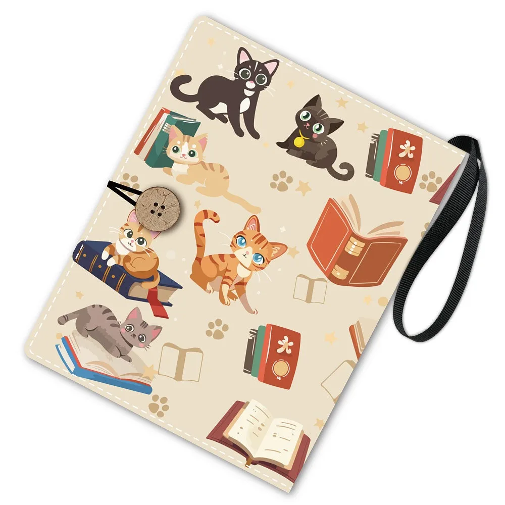 Polyester Multilayer Book Cover Notebook Wraps Rectangle Cat Shape 465x280mm