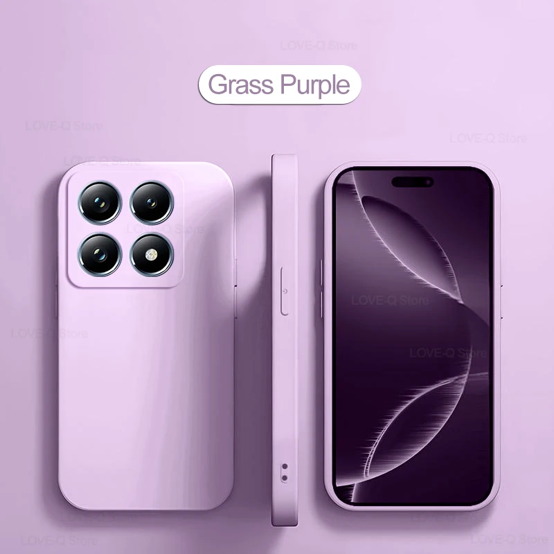 Für xiaomi 14 t pro hülle quadratische flüssige silikon telefon hülle für xiaomi mi 14 t pro mi 14 t pro 14tpro mi14t pro zurück weiche tpu abdeckung – Detail 10