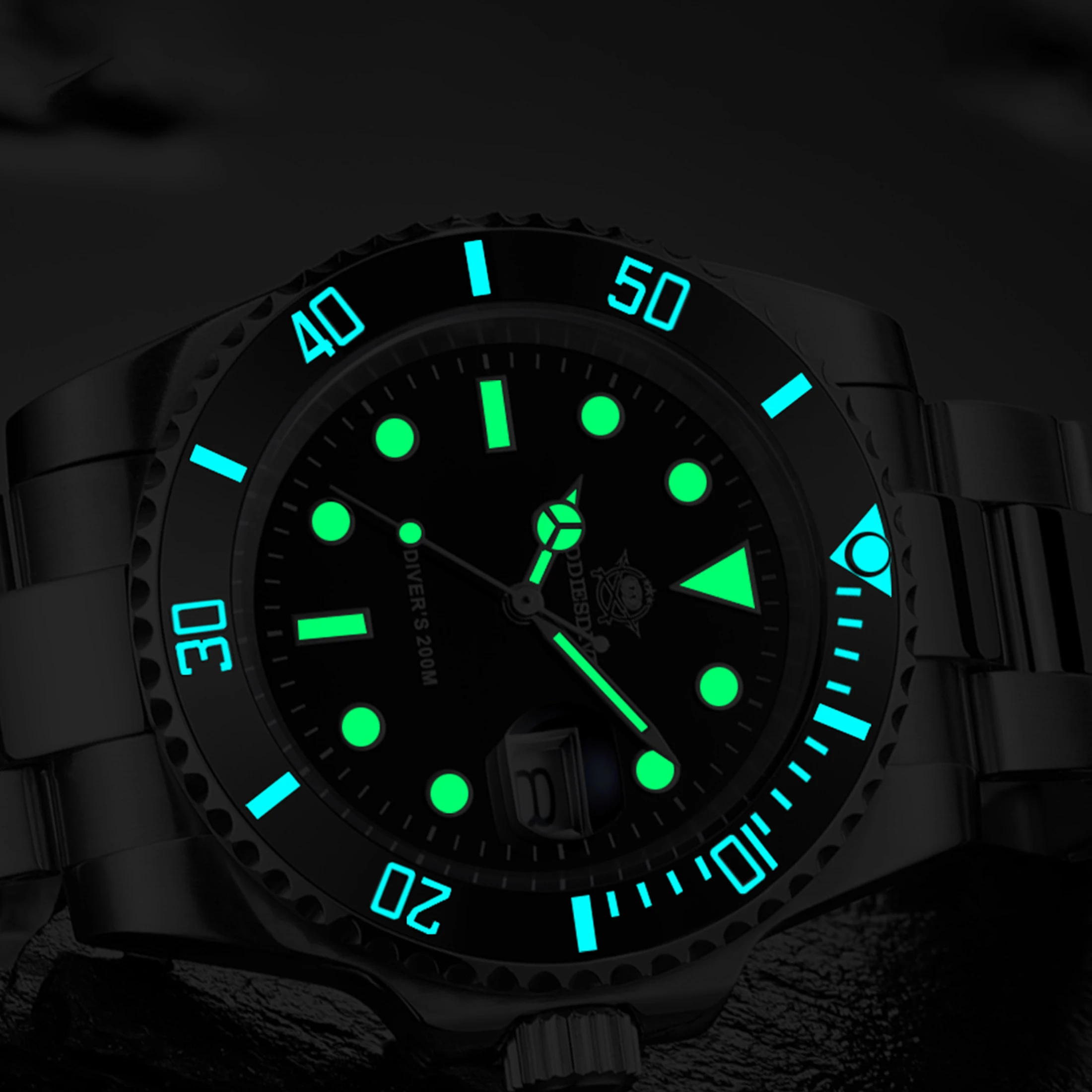 ساعة Addiesdive من الفولاذ المقاوم للصدأ للرجال، ساعة كوارتز أوروبية وأمريكية للأعمال الترفيهية مقاومة للماء، ساعة رياضية خارجية