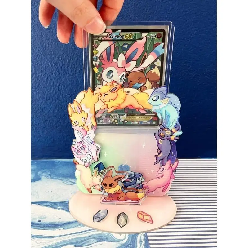 

Self-Made Cute Cartoon Universal Acrylic Card Standee Display Jolteon Sylveon Eevee Anime Desktop Collection Stand Gift