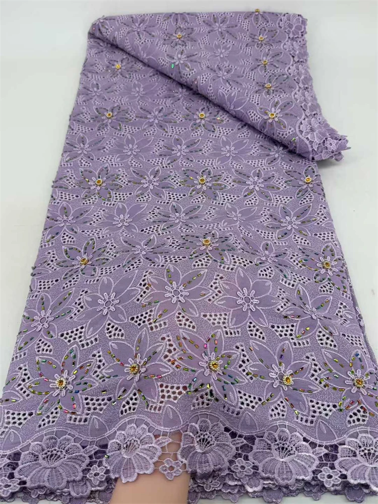 

Wholesale Nigerian Gem Guipure Cord Lace Fabric For Party Wedding 2026 High Quality African Stoned Lace Fabric Sew Material.