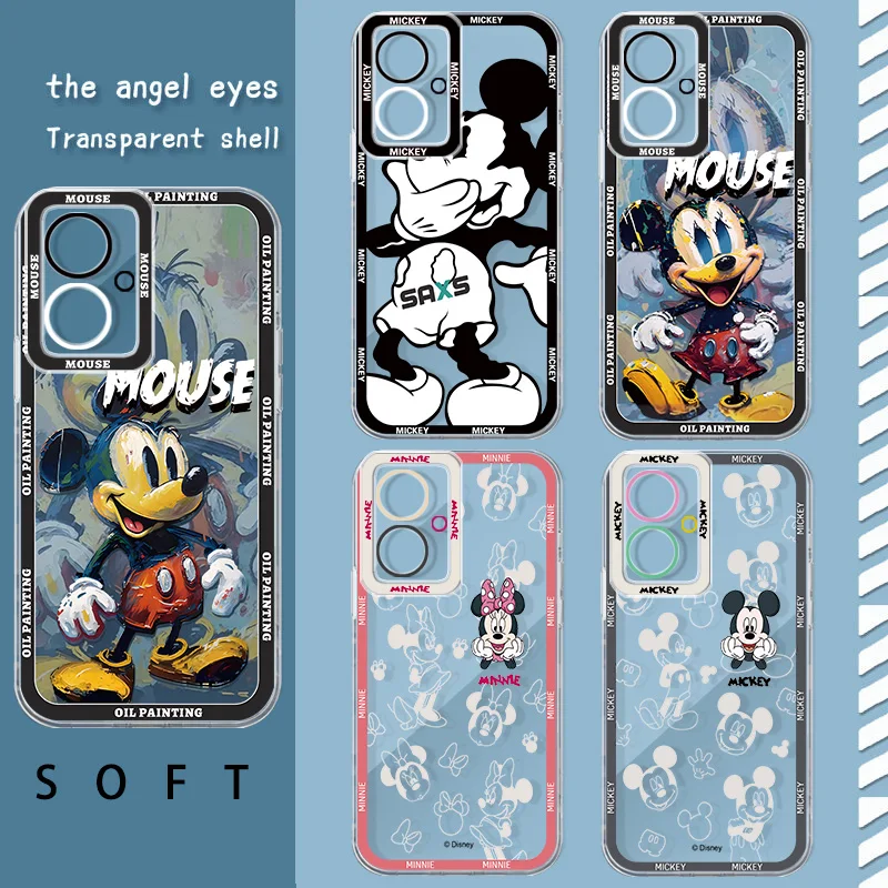 Minne and Mickey Angel Eye Phone Case For Realme C 67 65 63 55 53 35 33 31 30 25 21 20 15 8i 9i Narzo 50 Pro Plus Funda Soft