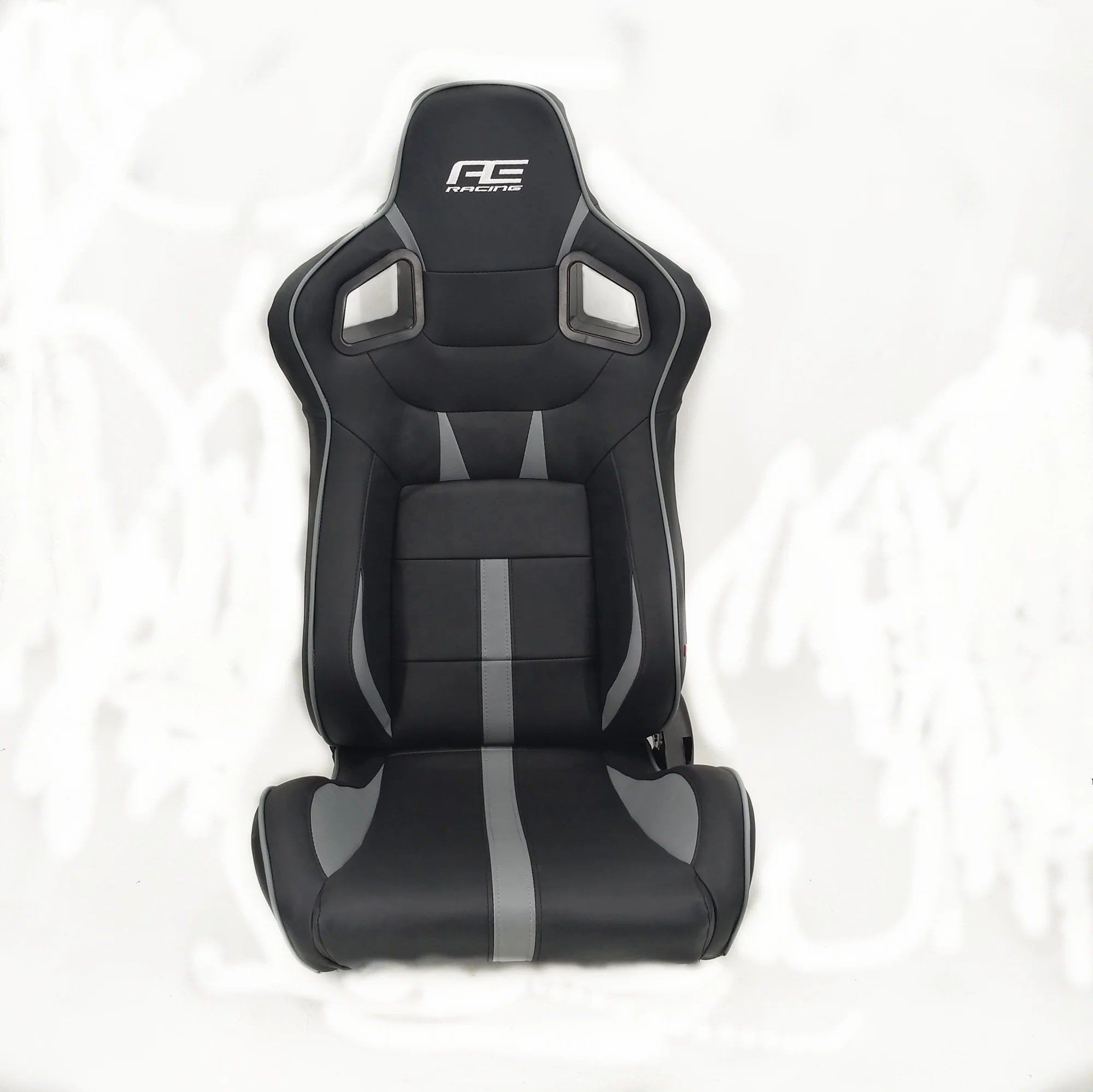 

Спортивное кресло с индивидуальным логотипом, регулируемое, черно-серое, из ПВХ-кожи, с двойным слайдером, для взрослых.