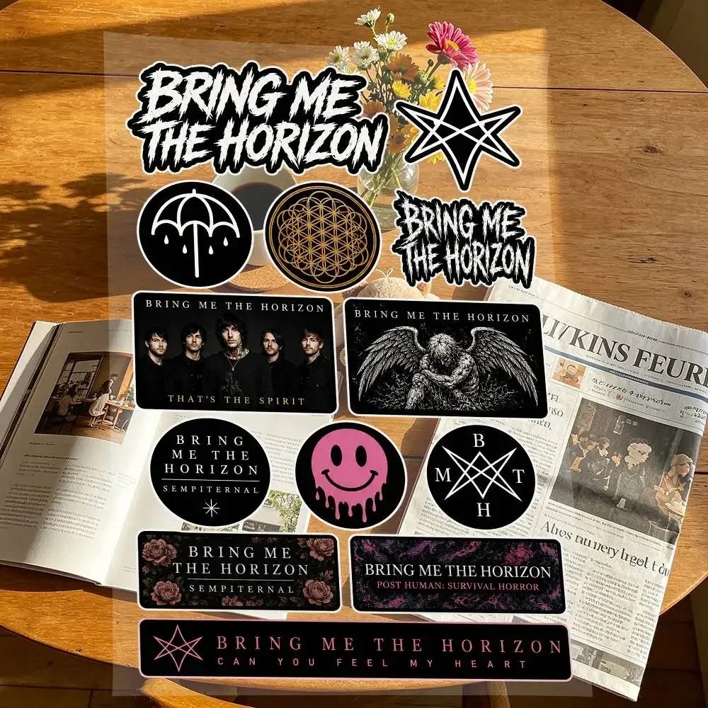 B-Bring Me the Horizon Japanese Motorcycle Sticker Suitable for Motorcycle Body Reflective Car Sticker Helmet Decal