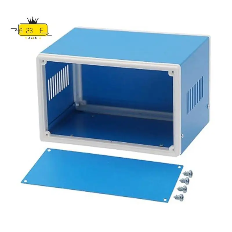 A23E-Junction Box Blue Metal Project Box DIY Electric Enclosure Case Preventive Case Electrical Box