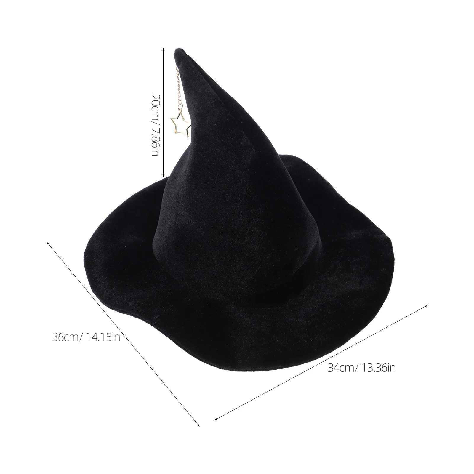 Halloween Witch Star Wizard Hat Cosplay Costume Accessory For Women Men Adult Party Stage Performance Prop Cosplay Wizard Cap