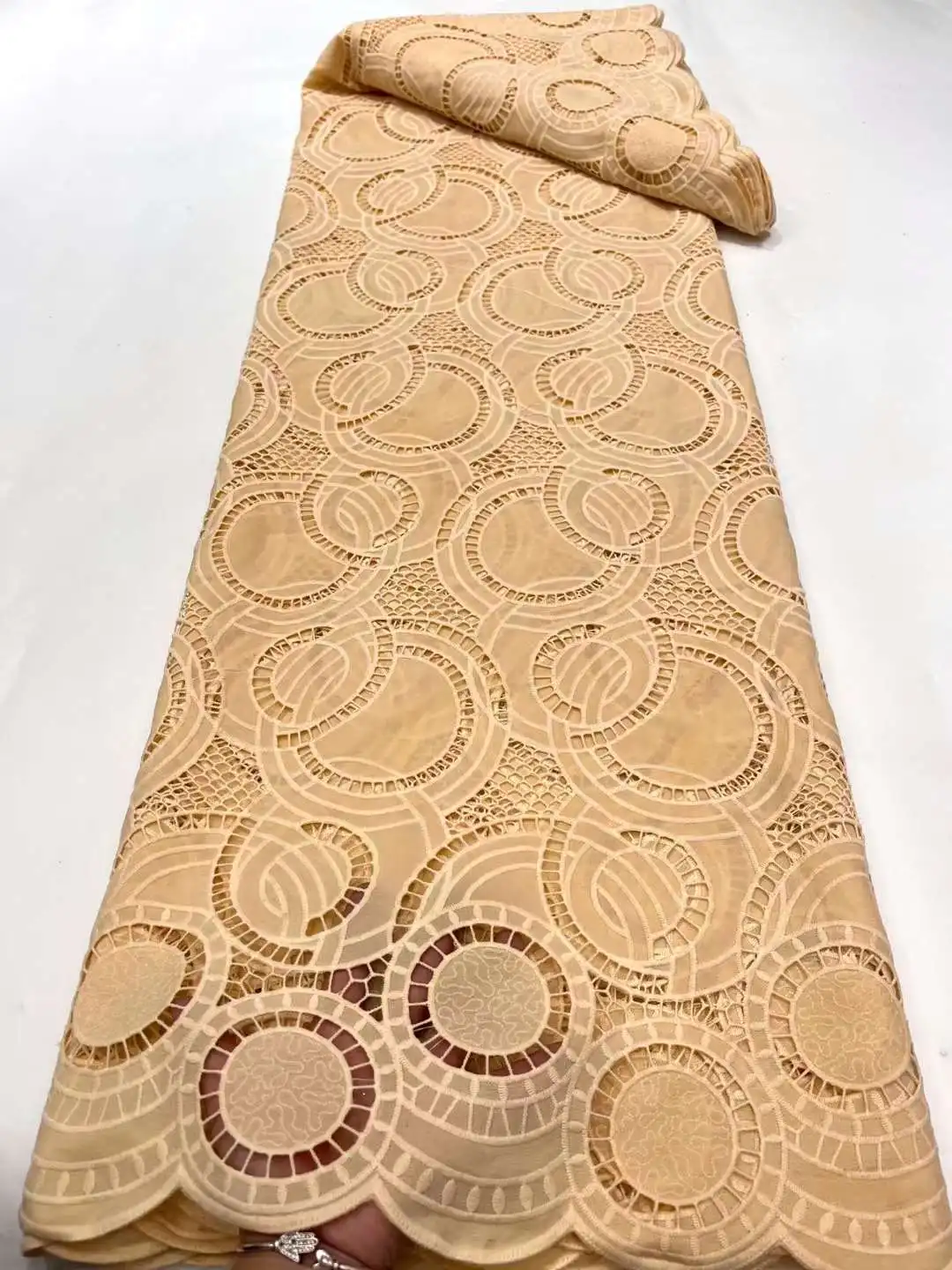 Material De Renda De Algodão Suíço Bordado, Voile Nigeriano, Tecido De Renda Africano, Renda Suíça, Alta Qualidade, 5 Jardas, YN-8834H