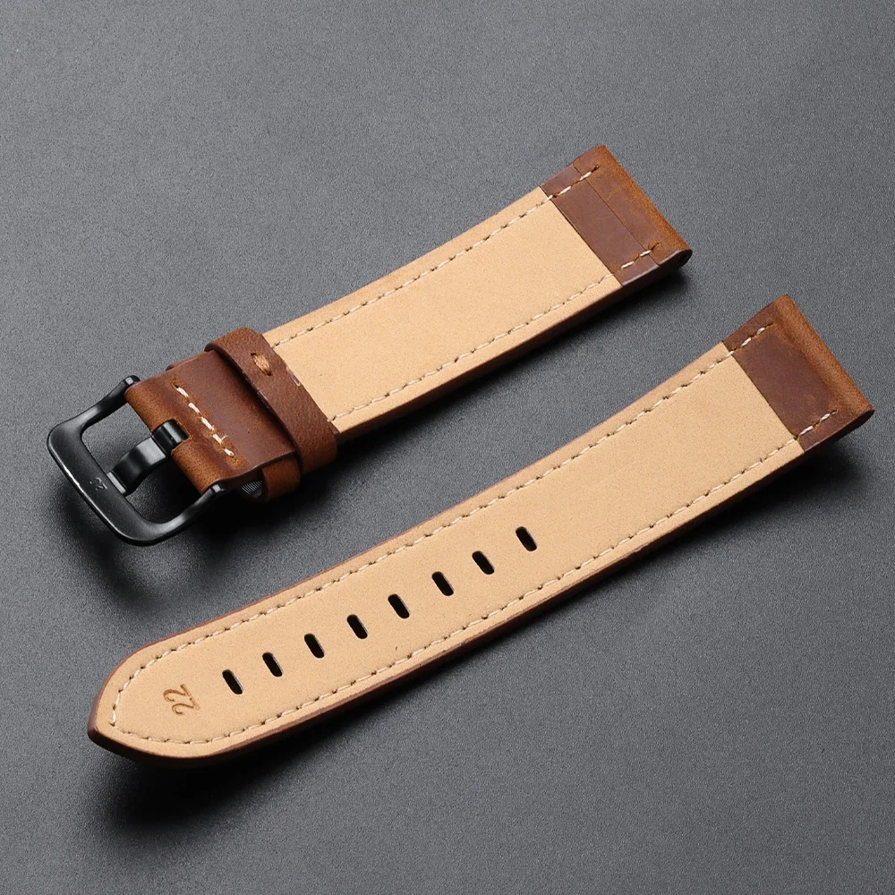 Calfskin Genuine Leather Watchbands Black Blue Watch Band 18mm 20mm 22mm 24mm Smartwatch Strap Dark Brown Watches Accessories image 4