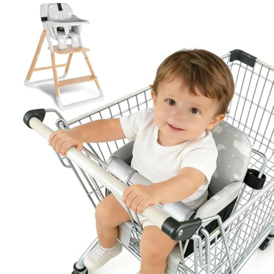 

Portable Baby Shopping Cart Seat, High Chair Cover for Outdoor Hygiene and Safety, One-Hand Installation Cart Seat Cover, Comfo