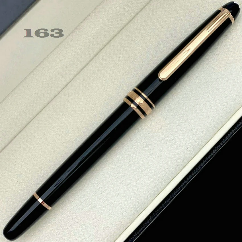 High Quality Luxury MB Meister Monte Ultra Black Ballpoint Pen Business Rollerball Pens for Writing Inlay Series Number 163/145