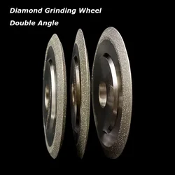 Grit150~320 SDC Electroplated Diamond Grinding Wheel Double Beveled Angle 45° 60° 90° for Grinding Alloy Ceramic Tungsten Steel