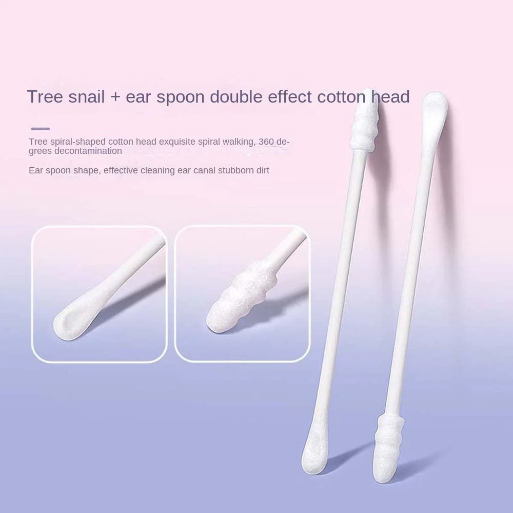 100Pcs/set Nose Lipstik Ear Cleaning Care Cotton Swabs Eyelash Glue Removing Ear Pick Cleaner Cotton Buds Tip Double Head