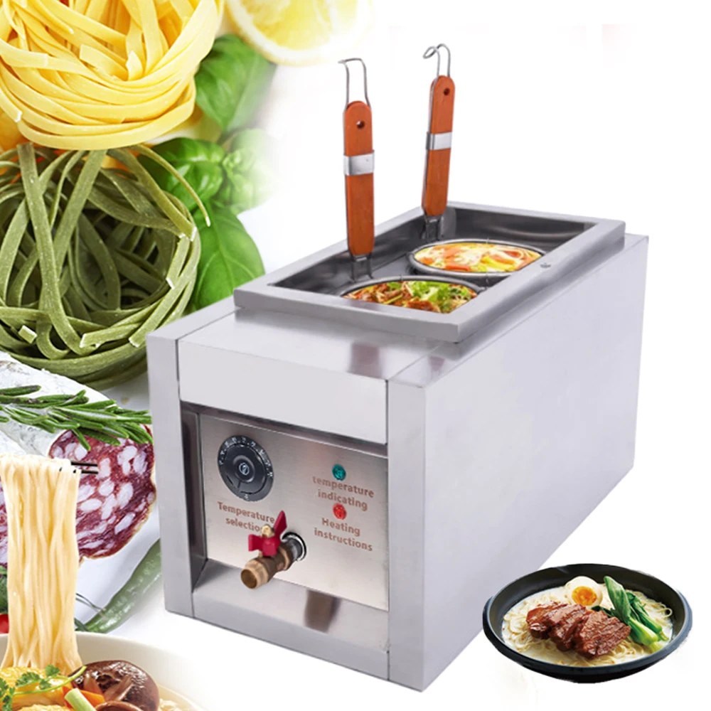 2 Hole Noodle Cooking Machine Pasta Cooker 2KW Noodle Oven Pasta Cooking Tool Kitchen Stainless Steel with Noodle Filter