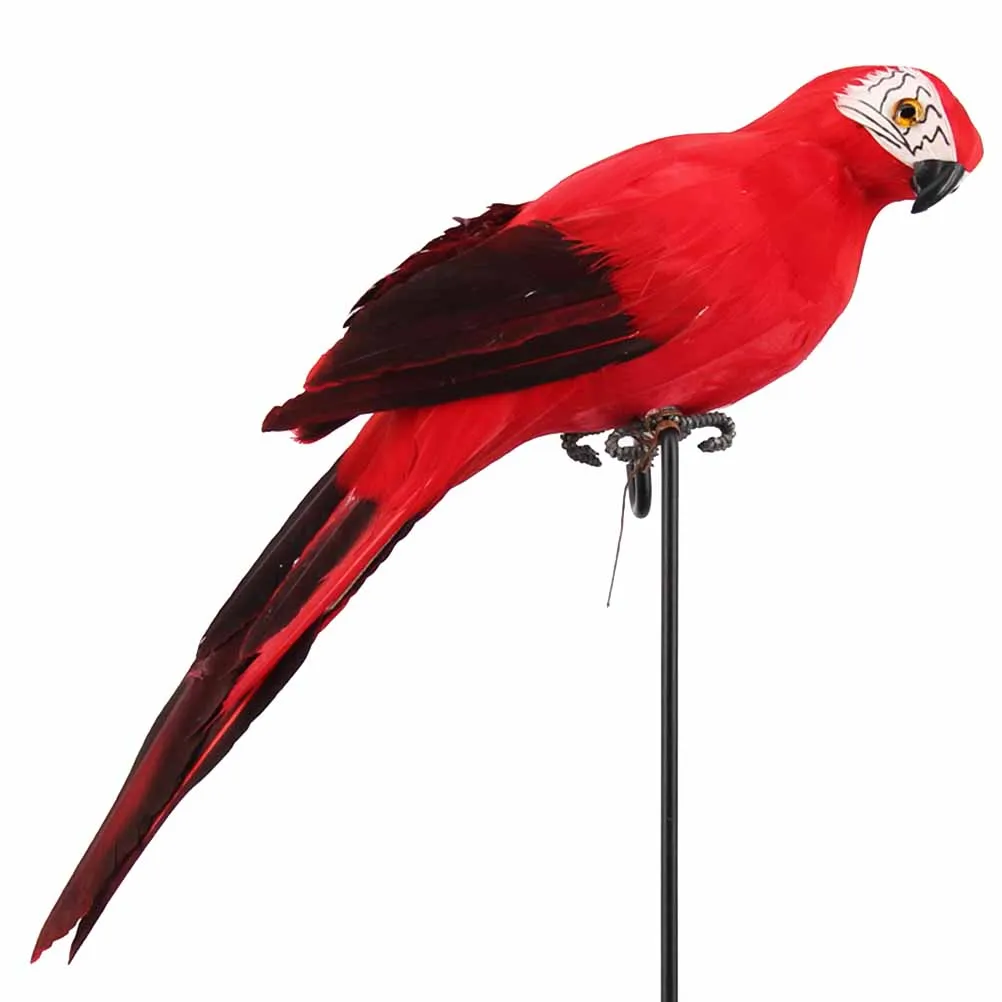 

25cm Imitation Parrot Ornament Macaw Decoration Realistic Garden Living Room Office Home Decor Gift