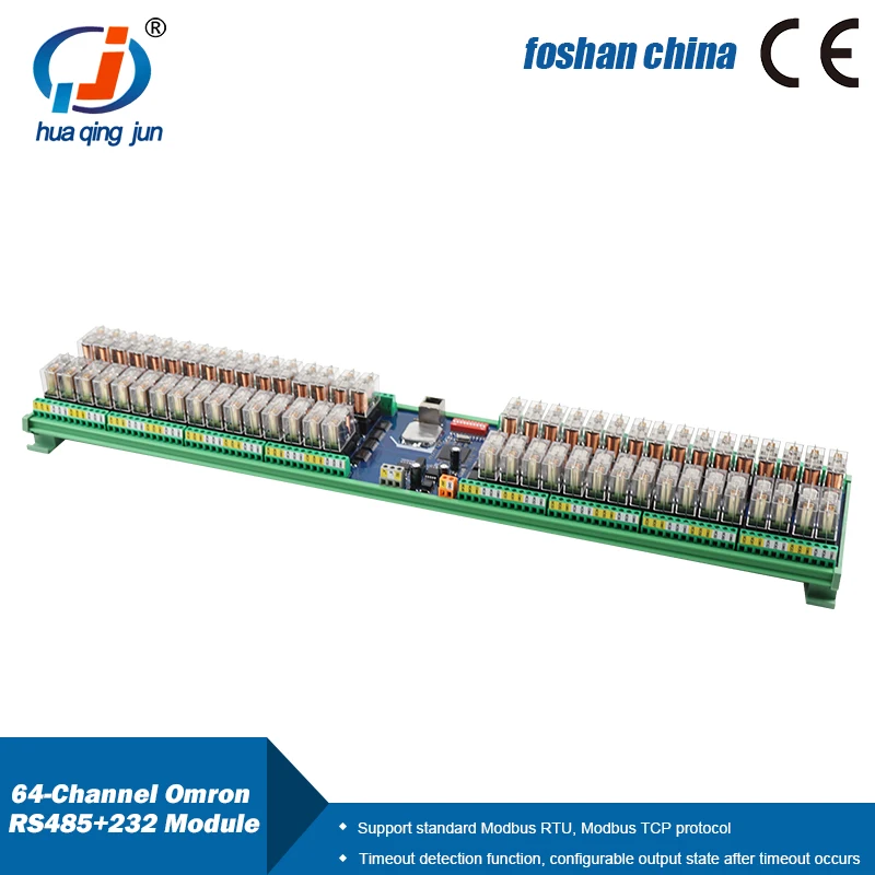 Huaqingjun 64-Channel RS485 LAN Ethernet RJ45 Relay Module Modbus RTU DO Module for ETC Induction