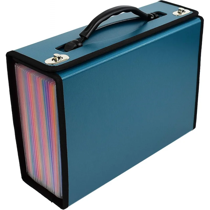 

24Pocket Accordion File Folders with Handle & Labels, Durable Expandable Document Organizer for Letter Size Paper Receipt Filing