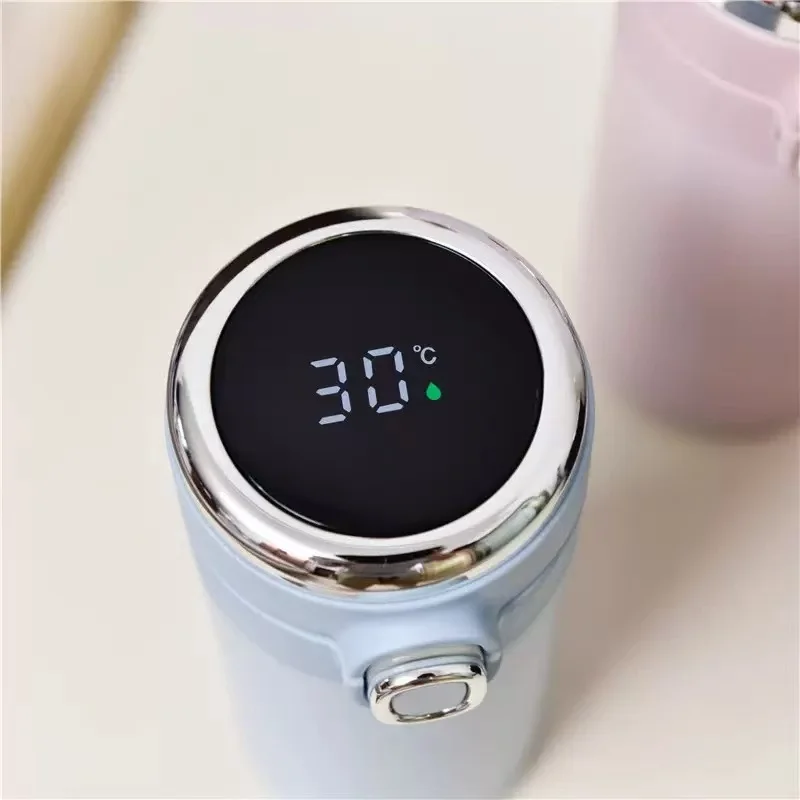 Intelligent temperature display bounce cover insulated cup 316 stainless steel one key bounce cover accompanying insulated cup