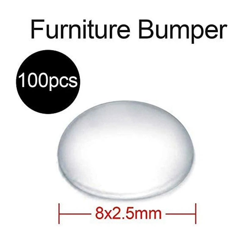 Auto-adesivas Rubber Furniture Bumper Pads, Armários Portas, Gavetas, Mesas de Vidro, Artesanato, 100 Cápsulas