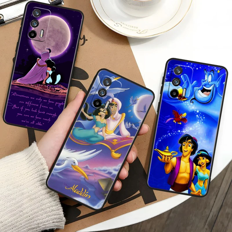 Disney Aladdin Lamp For OPPO Realme GT Neo 5 SE 10 9i 8i 7i 6s 5 Narzo 50i 50A 240W Pro Plus Black Soft Phone Case