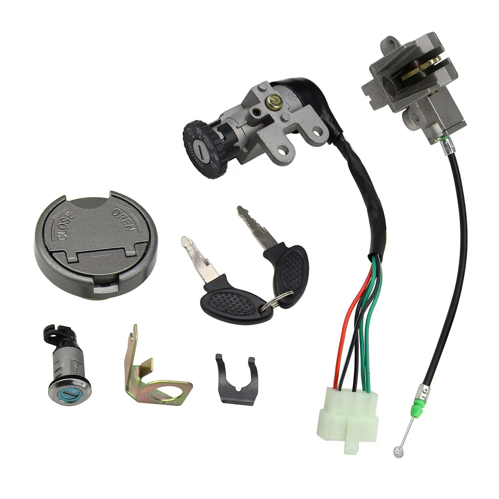 Llave de interruptor de encendido de motocicleta, llave de bloqueo de tanque de combustible, accesorios de repuesto para Scooter GY6, 1 Juego