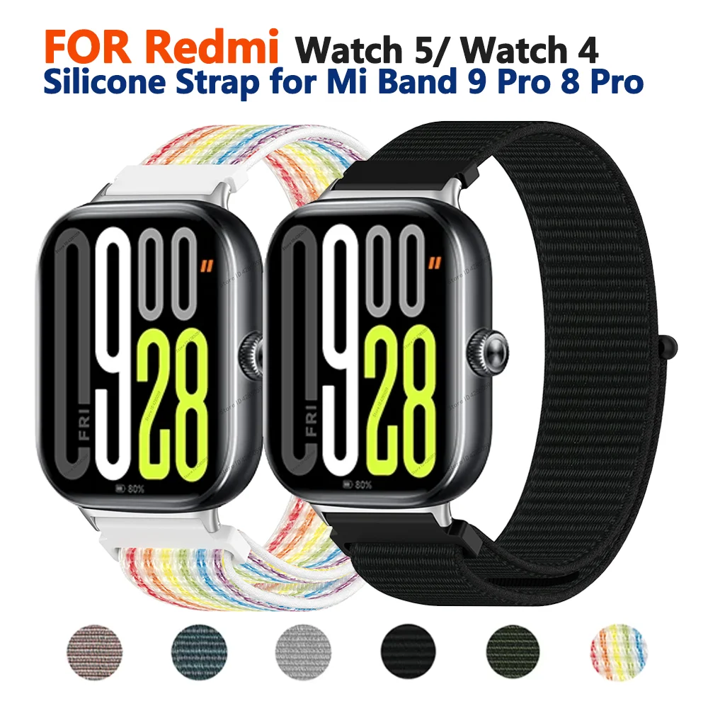 Nylon Loop Strap for Redmi Watch 4 5 6 Smart Watch Sport Strap Wristband for Xiaomi Mi Band 9 Pro 8Pro Bracelet Accessories