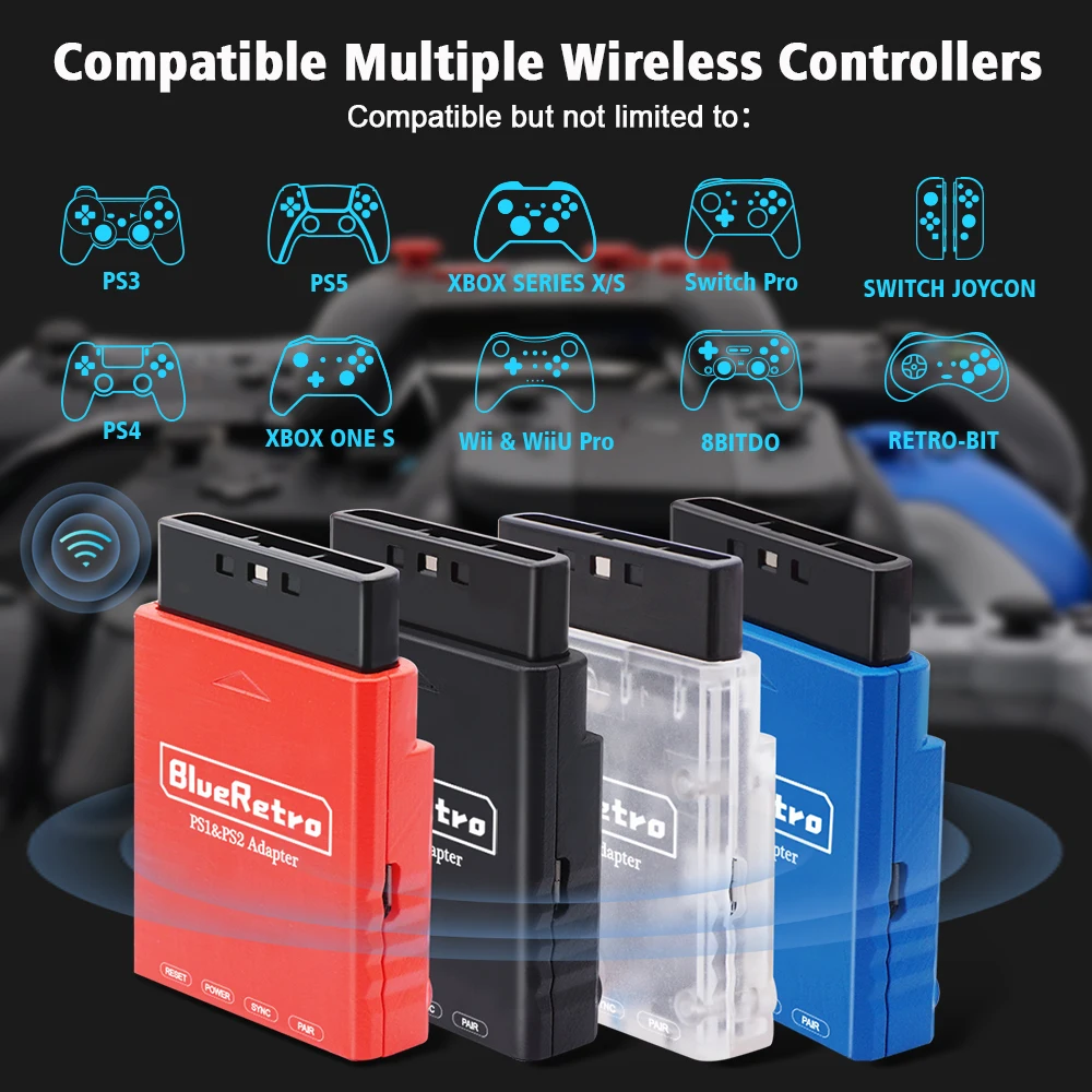 Retroscaler BlueRetro Wireless Game Controller Converter For PS1/PS2 Game Console Adapter For PS3/PS4/Xbox Series X/S Controller