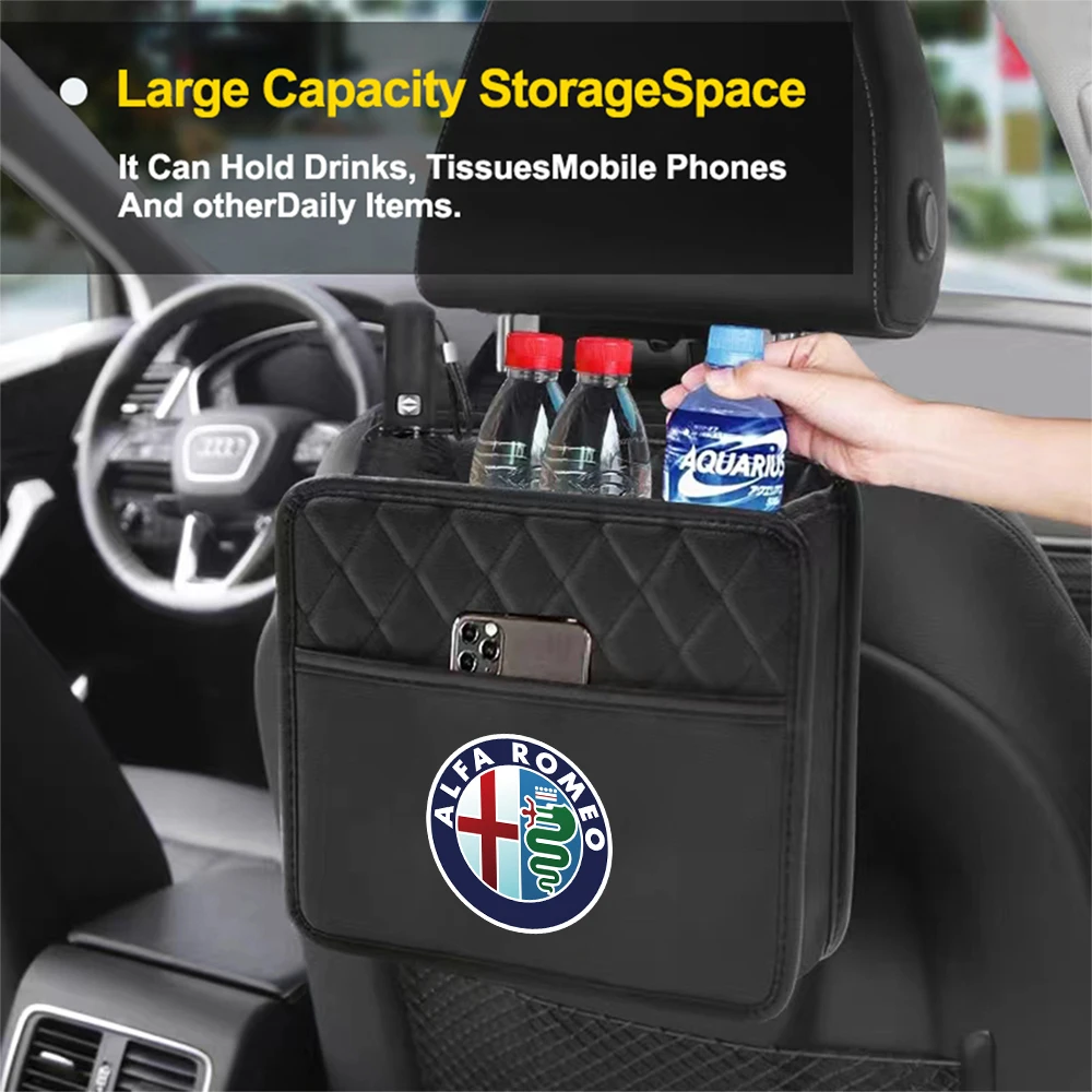 Multifunctional Car Seat Storage Bag Garbage Bag Storage Bag Suitable for Most Car Models For Alfa Romeo GT MITO Stelvio 147