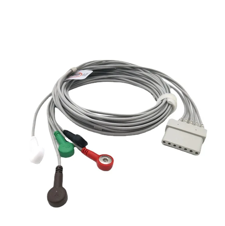 

For Schillers Monitors 7-Pin 5-Guide Clips/Buttons ECG Lead Cable