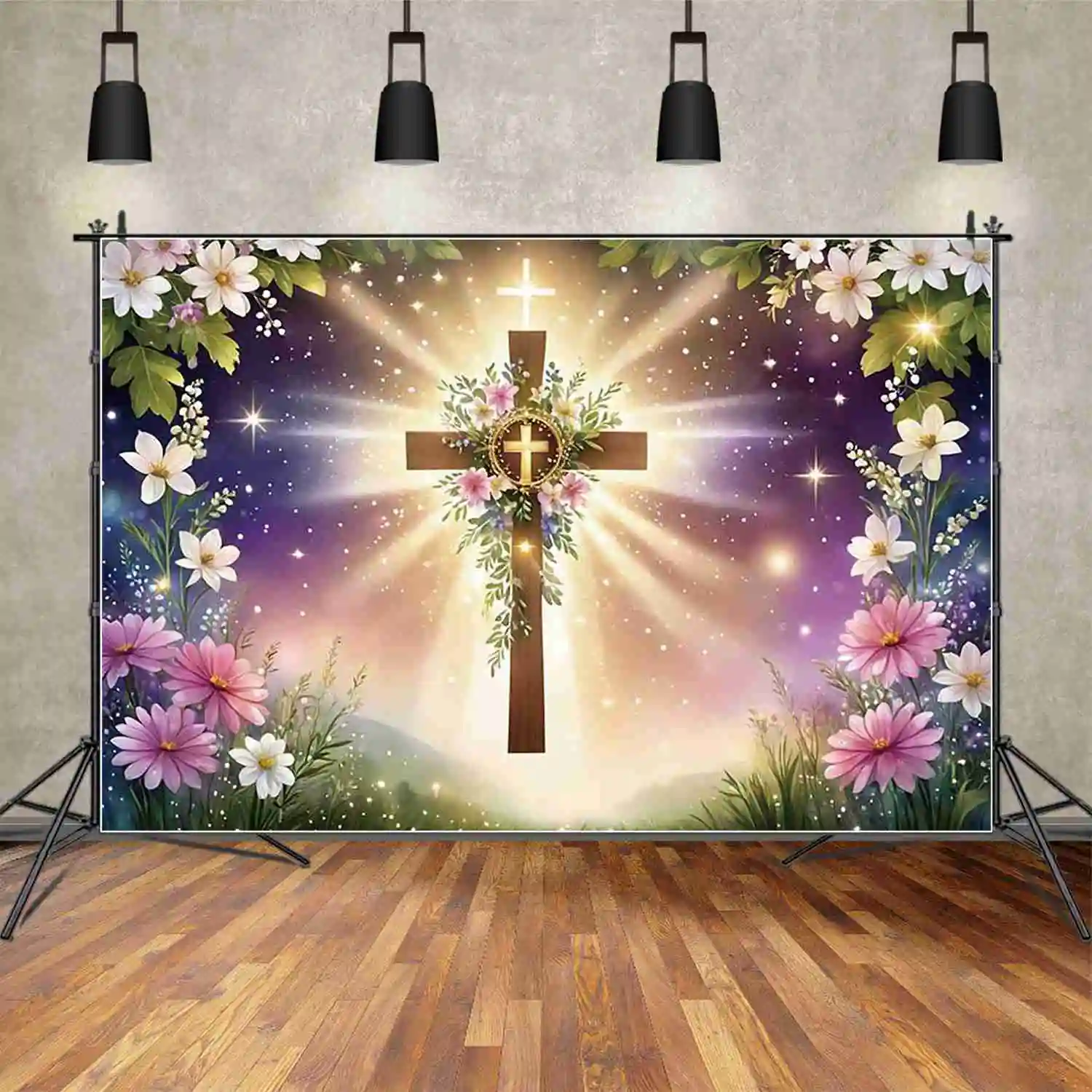 MOON.QG First Holy Communion Background Photography God Bless Church Christening Photozone Backdrop Baby Studio Photocall Props