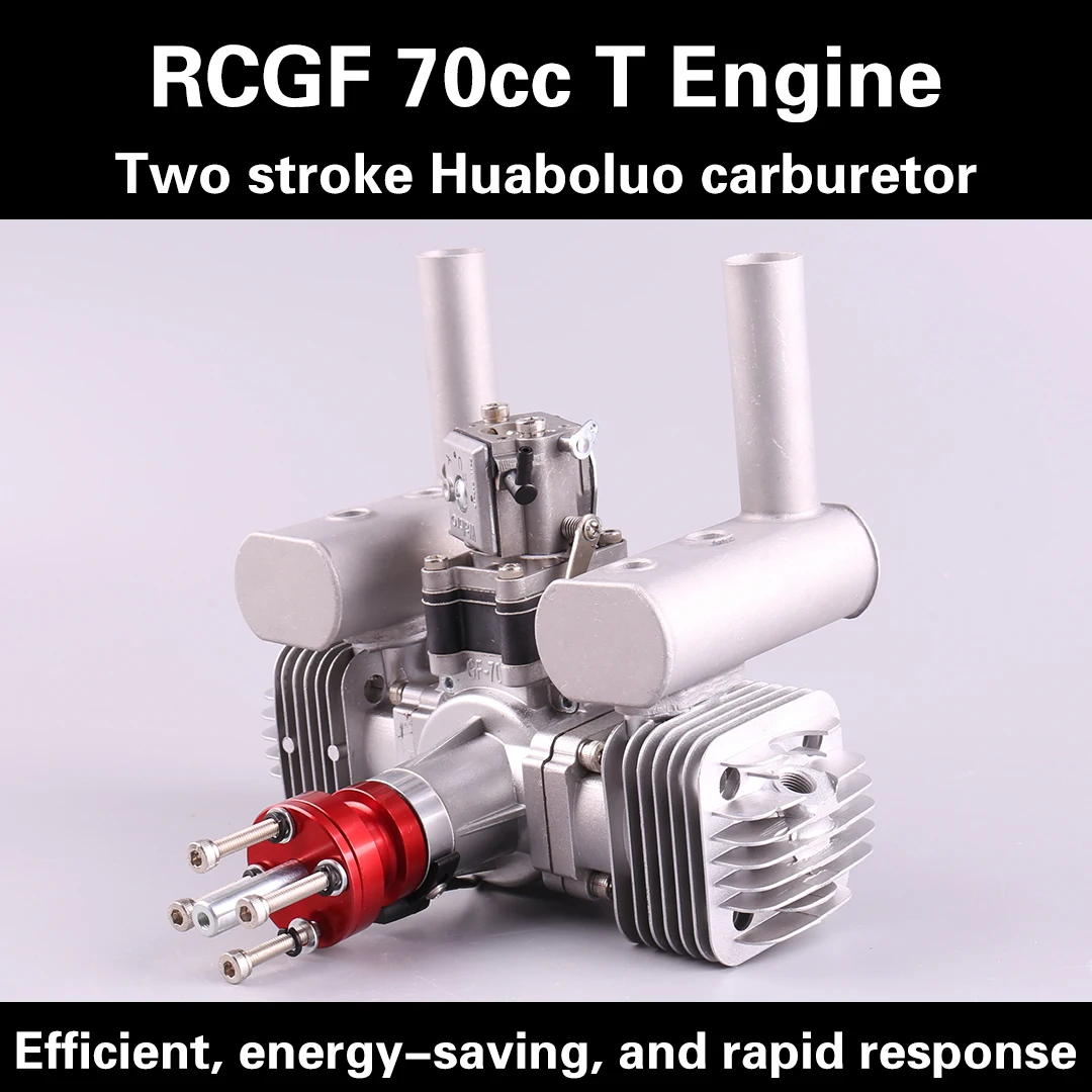 New RCGF 70cc Twin Cylinder Petrol/Gasoline Engine Dual Cylinder with Muffler/Igniton/Spark Plug for RC Model Airplane