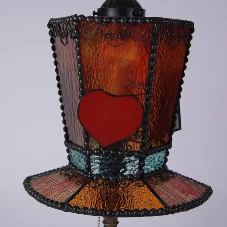 مصباح مكتبي، بجانب السرير، غرفة النوم، طراز قديم، جو زهري، ضوء إبداعي، زجاج ملون، تركيبات إضاءة على الطراز الأمريكي الجديد #2