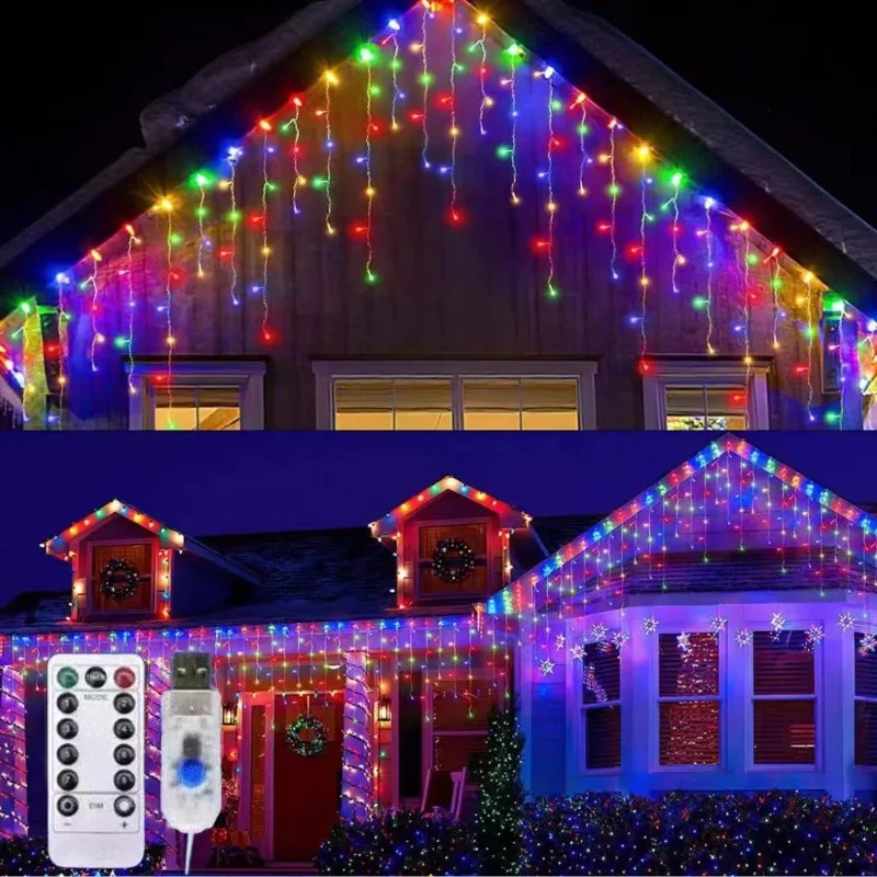 Luci di ghiaccio natalizie alimentate tramite USB Stringa LED da esterno 3,5 M 7 M per decorazioni di nozze per feste in giardino 2025