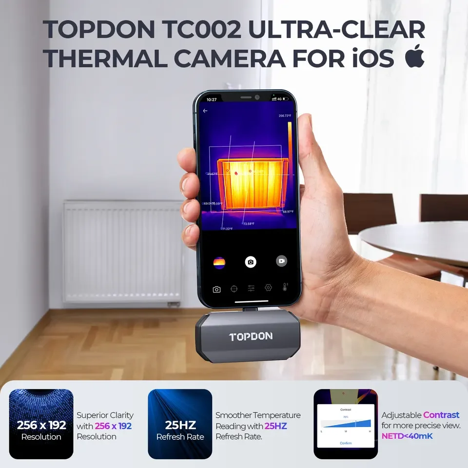 TOPDON TC002 New Arrival IOS Use Thermography Measurement Mobile Smartphone car Infrared Thermal Imager Imaging Camera