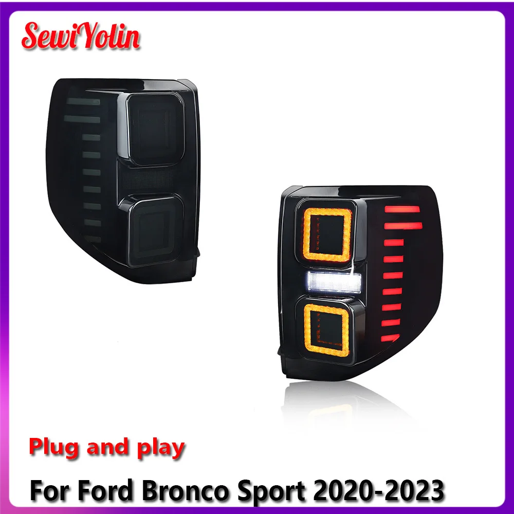 

Автомобильные светодиодные задние фонари, аксессуары для Ford Bronco Sport 2020-2023, авто противотуманные DRL, стоп-сигнал, указатель поворота Plug and Play