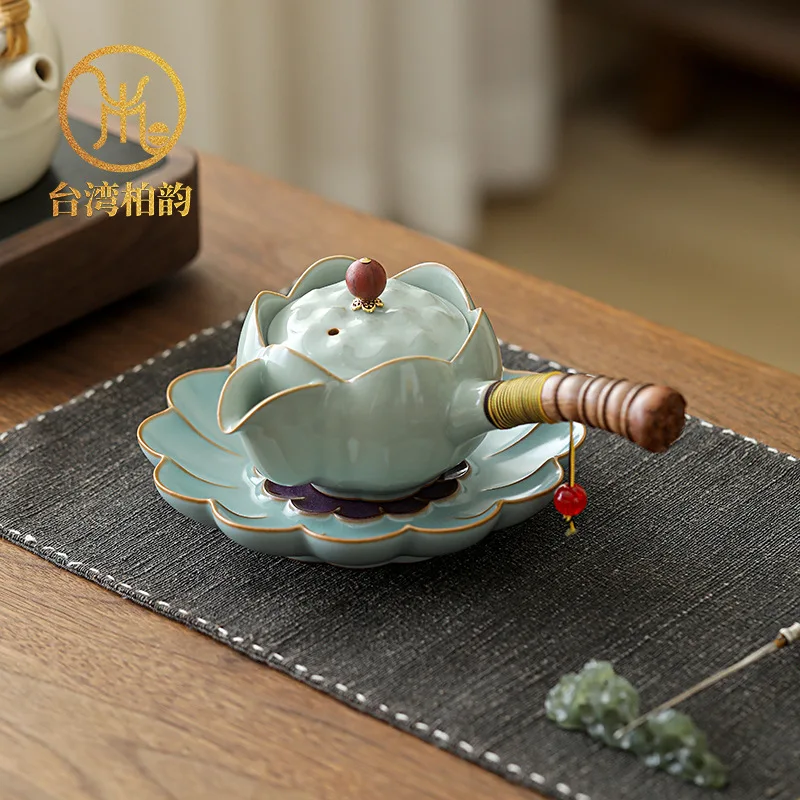 

LH hand brew teapot hand grab pot Ru porcelain open ice crack tea maker