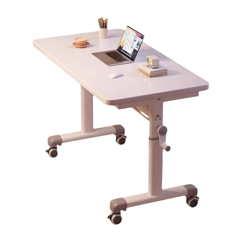 Movable computer desk, household bedroom liftable bedside table, desk
