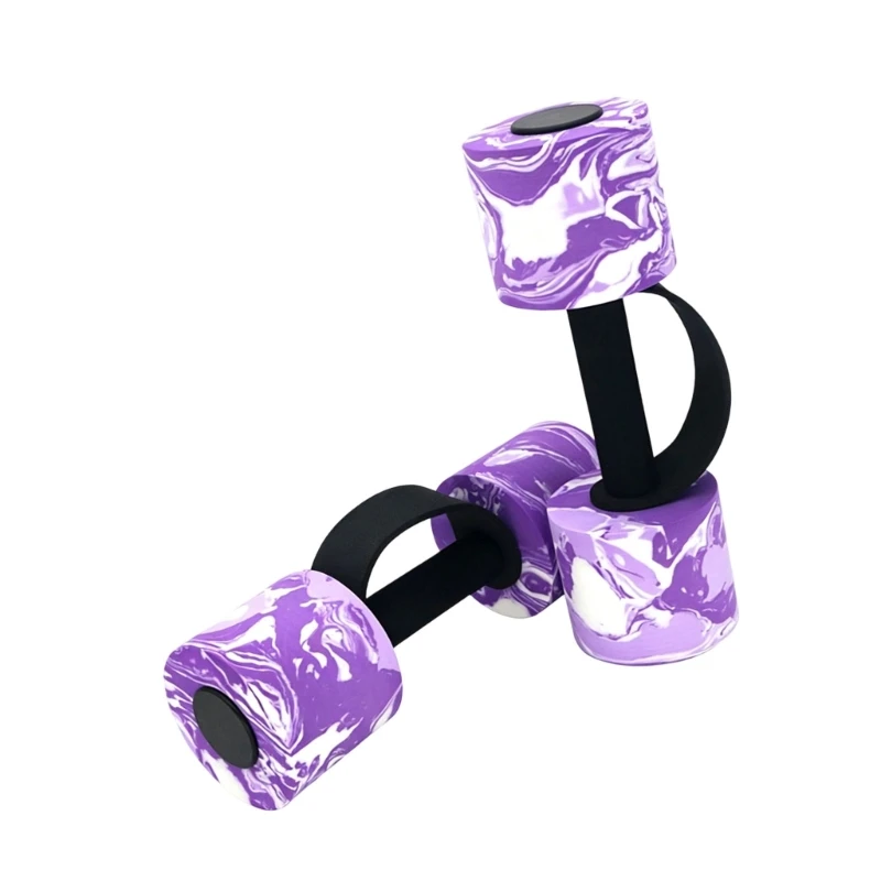 Water Aerobics Dumbbells Set of 2, Floating Pool Resistance Weights with Center Handle Loop for Exercise Training Use