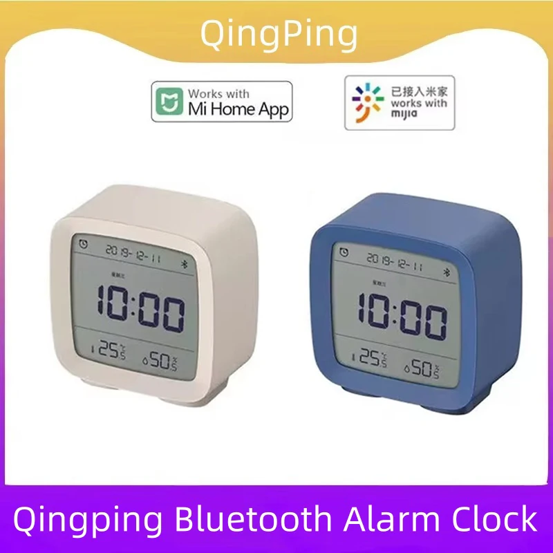 Qingping Cleargrass Bluetooth Alarm Clock Smart Control Temperature Humidity Display LCD Screen Adjustable Nightlight Clock