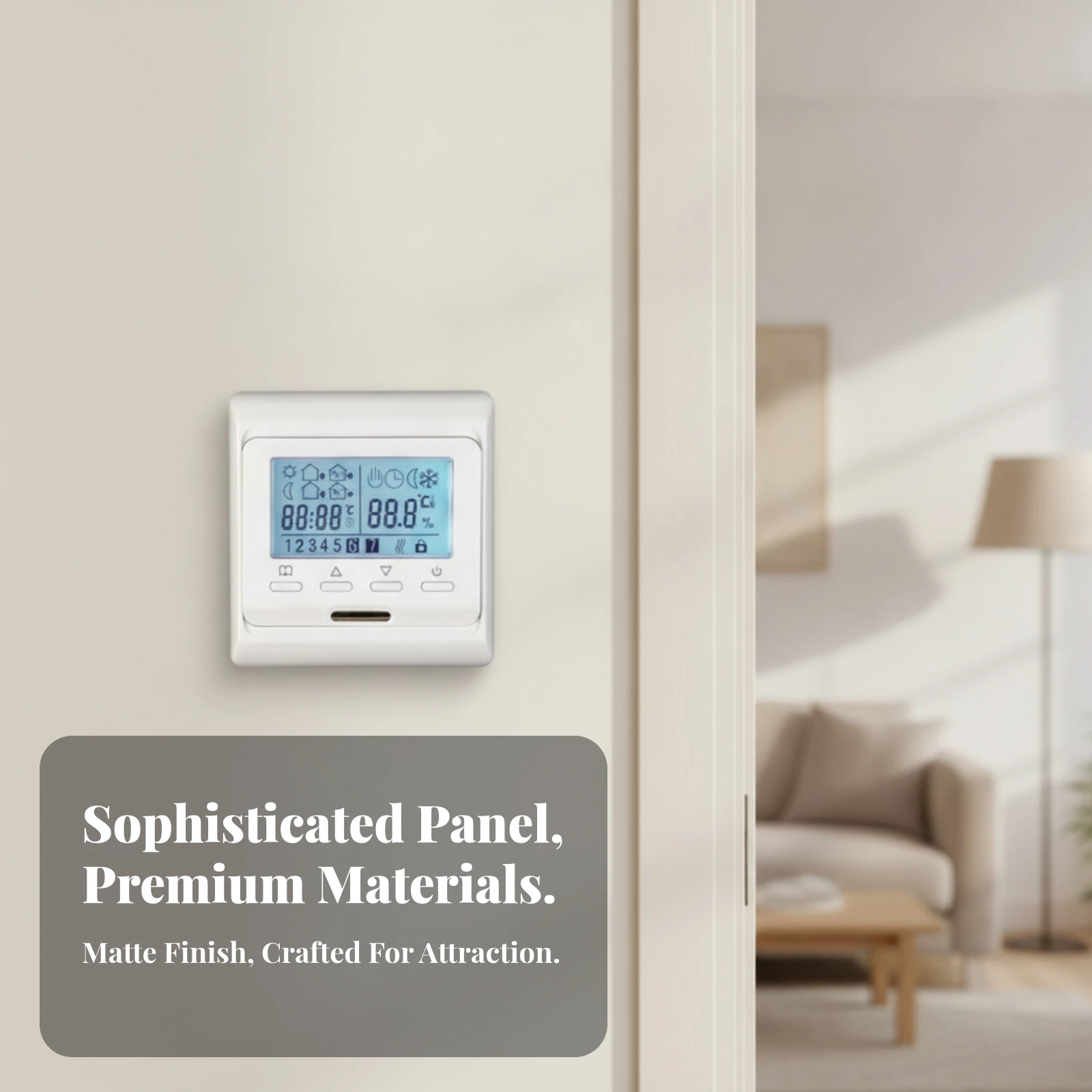 Electric Floor Heating Thermostat Programmable Underfloor Heating Thermostat Two-Voltage Voltage Wireless Control for Homeowners
