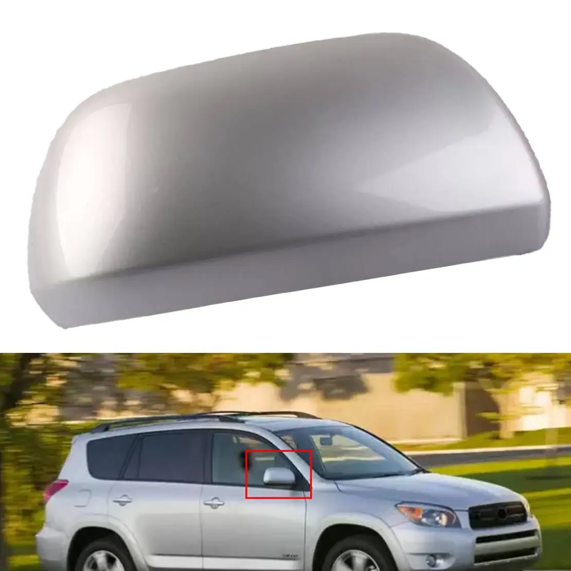 

Правая крышка зеркала заднего вида, рамка дверного крыла, накладка, корпус из АБС-пластика, серебристый, подходит для Toyota RAV4 2006 2007 2008 2009 2010 2011 2012