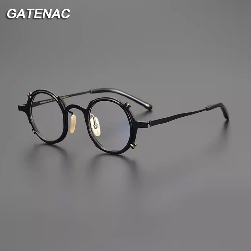 Vintage Pure Titanium Glasses Frame Men New Round Myopia Prescription Eyeglasses Frame Retro Women Luxury Brand Designer Eyewear