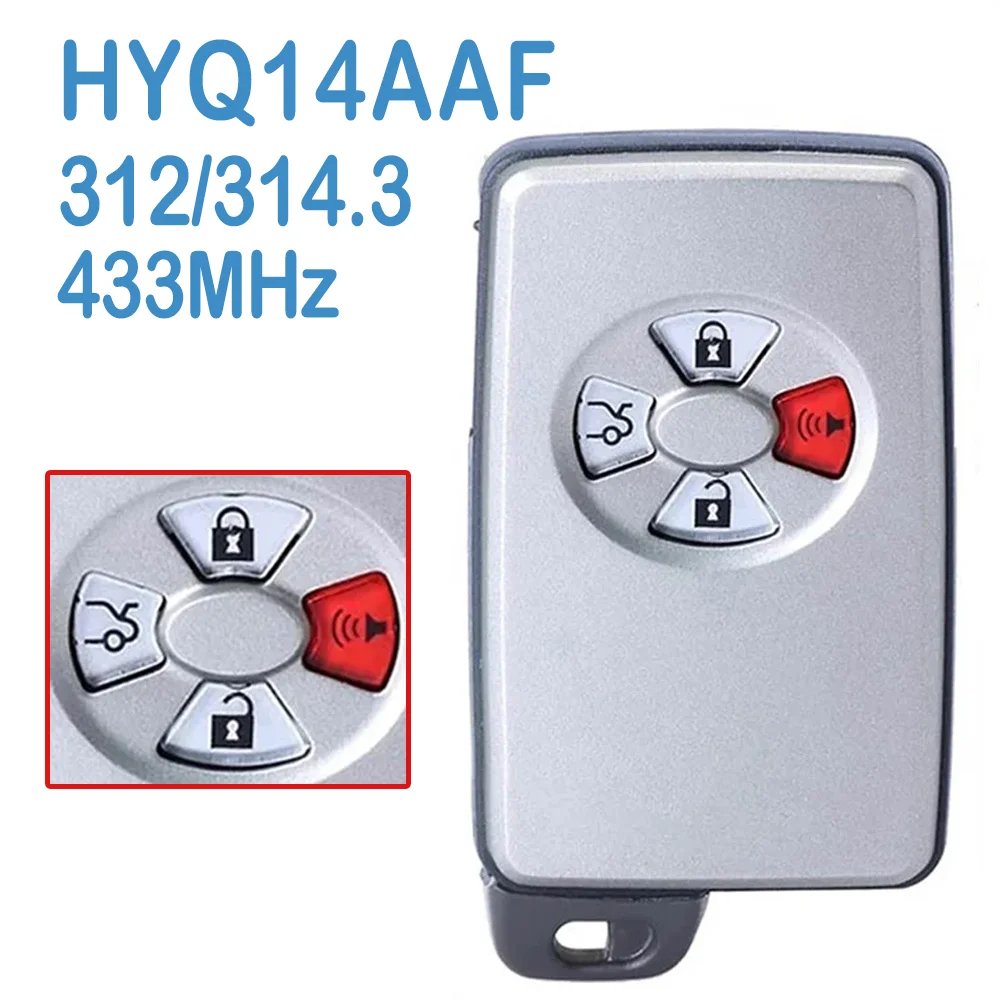 

HYQ14AAF Auto Smart Remote 312/314.3/433MHz 89904-07030 4B Board#: 0111 Replace Car Keyless Go For Toyota Avalon 2005 2006