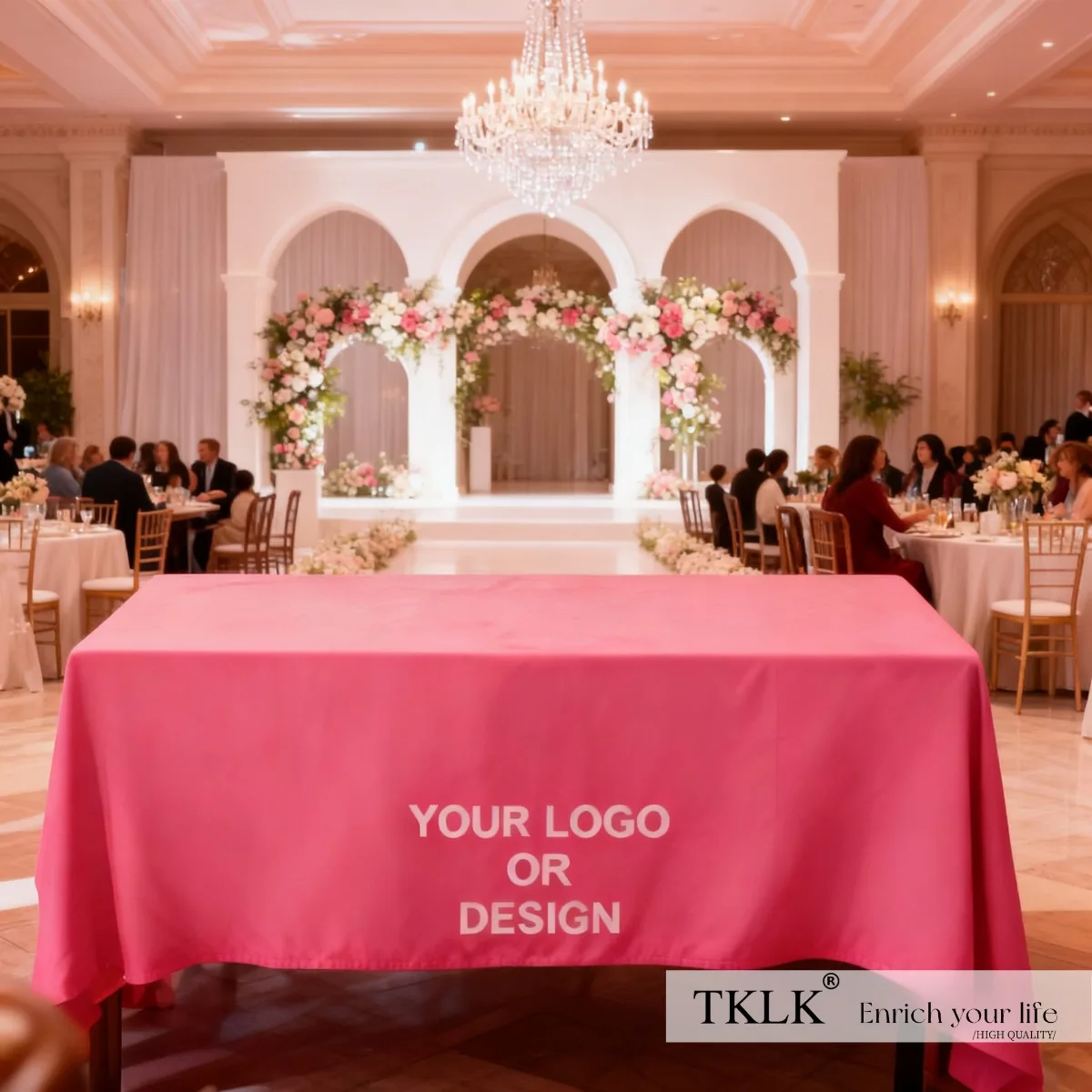 Custom Table Covers with Design, Custom Party Table Cloth, Polyester, for Weddings, Birthdays, Corporate Events, Tradeshows - view 5