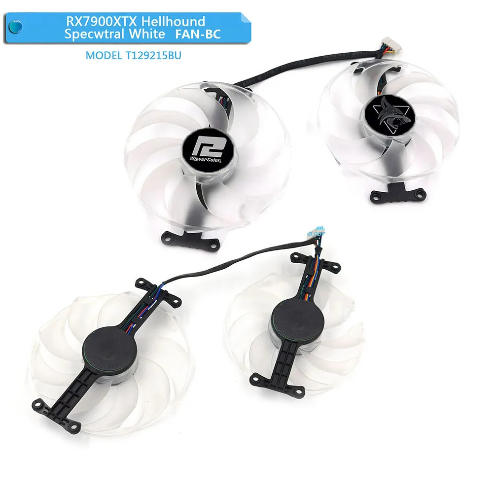 НОВЫЙ 4-контактный вентилятор для видеокарты RX7900XT для Powercolor RX 7900 XTX Hellhound Spectral White T 129215 Вентилятор охлаждения видеокарты BU