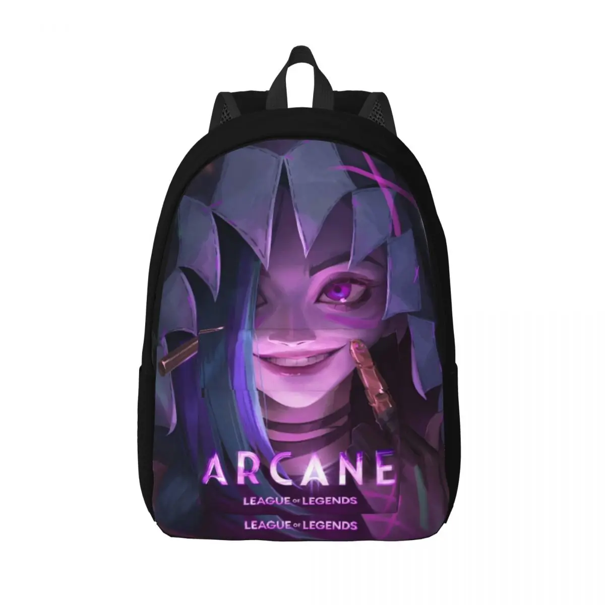 Arcane Jinx Arcane Teenage Backpack with Pocket High School Hiking Action Adventure Fantasy Daypack for Men College Shoulder Bag