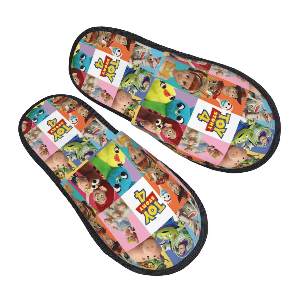 

Зимние домашние хлопковые тапочки с анимированными персонажами «История игрушек», домашние уютные домашние меховые шлепанцы, нескользящие тапочки