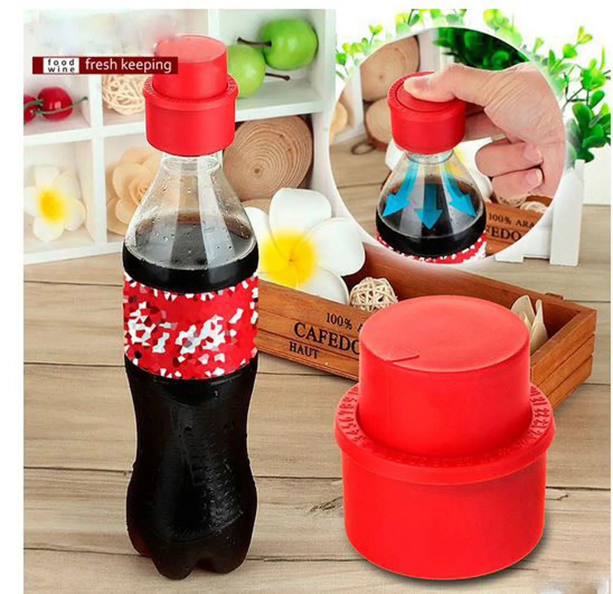 

2pcs Beverage Bottle Protector Vacuum Soda Cap Long-Term Freshness Kitchen Accessory
